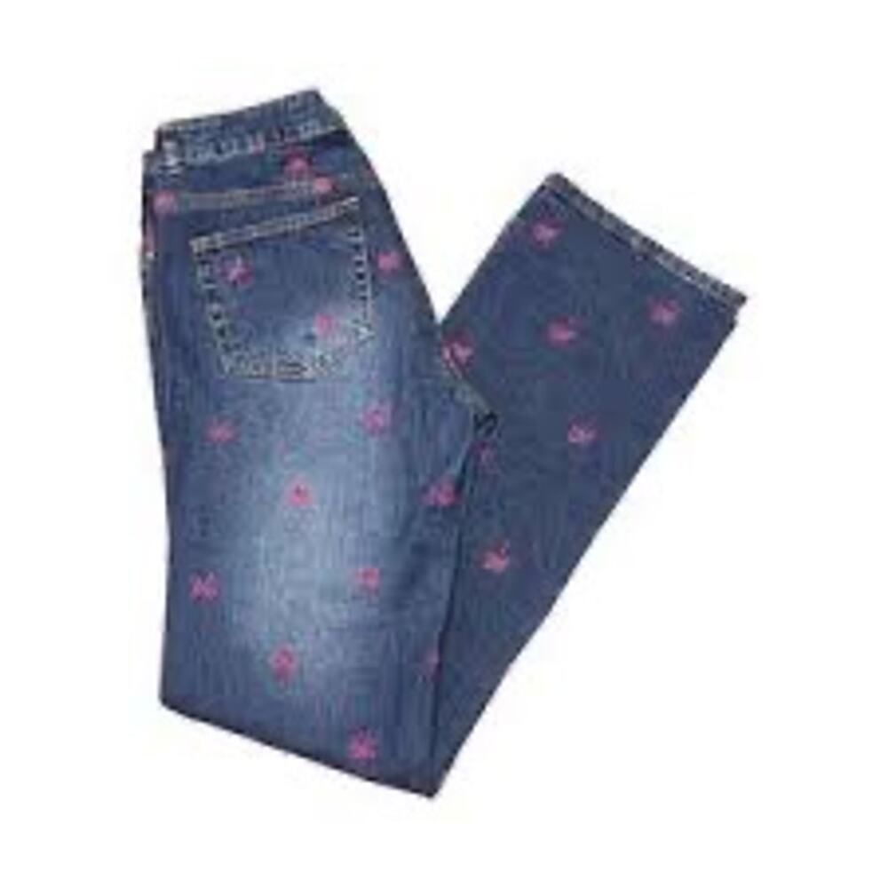 SOLD Vintage Embroidered Palm Tree Straight Leg Jean Blue Womens Size 4